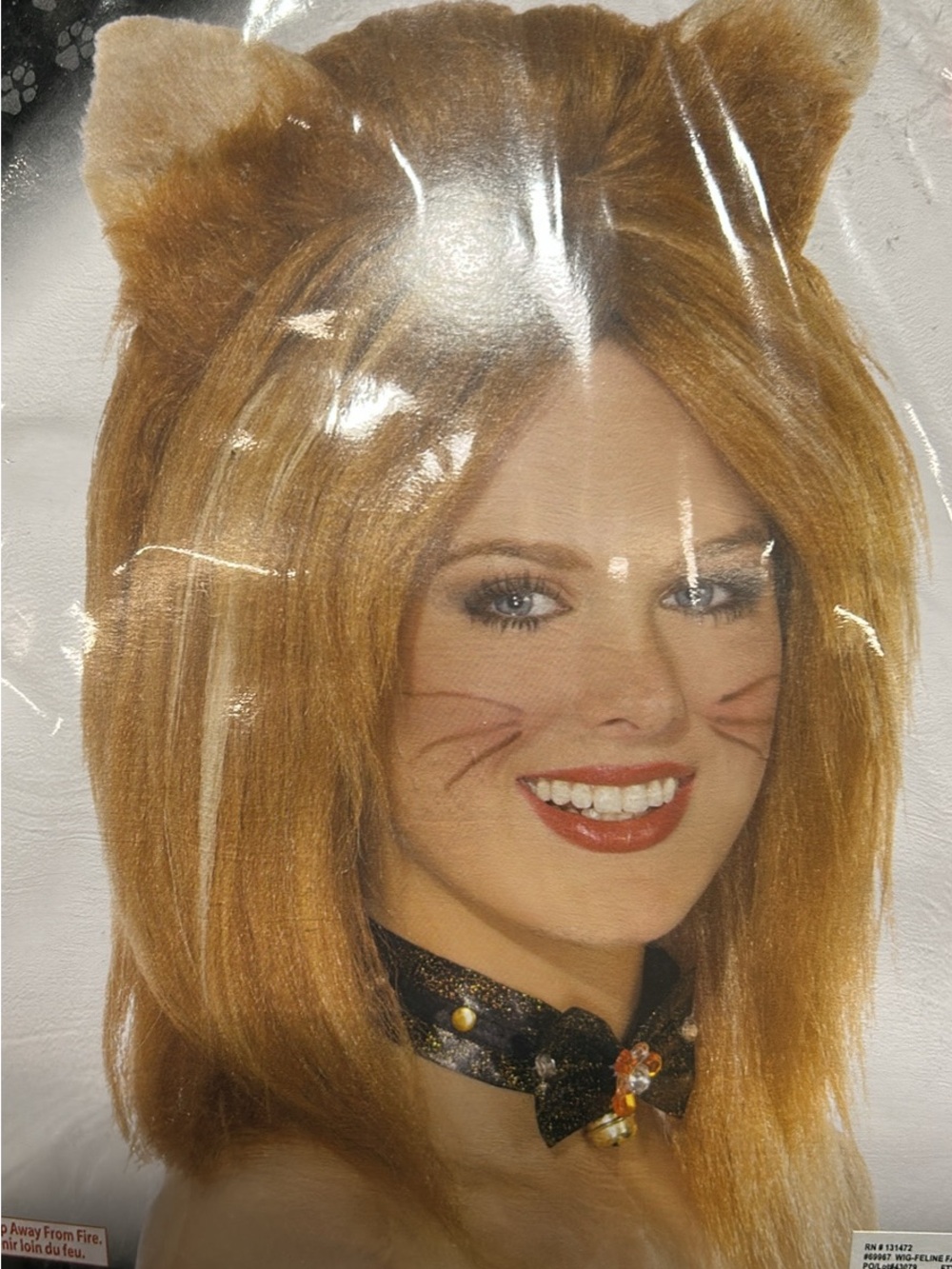 Golden Brown Cat Ear Wig for Women - Plush Costume Hair